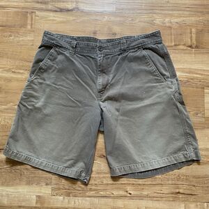 THE NORTH FACE Men’s 38 Army Green Chino Shorts Grunge Stained Workwear Summer*